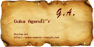 Guba Agenór névjegykártya